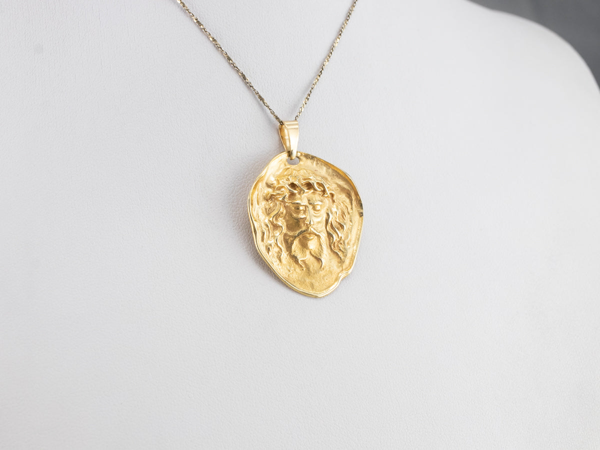 Shroud of Turin 18K Gold Pendant