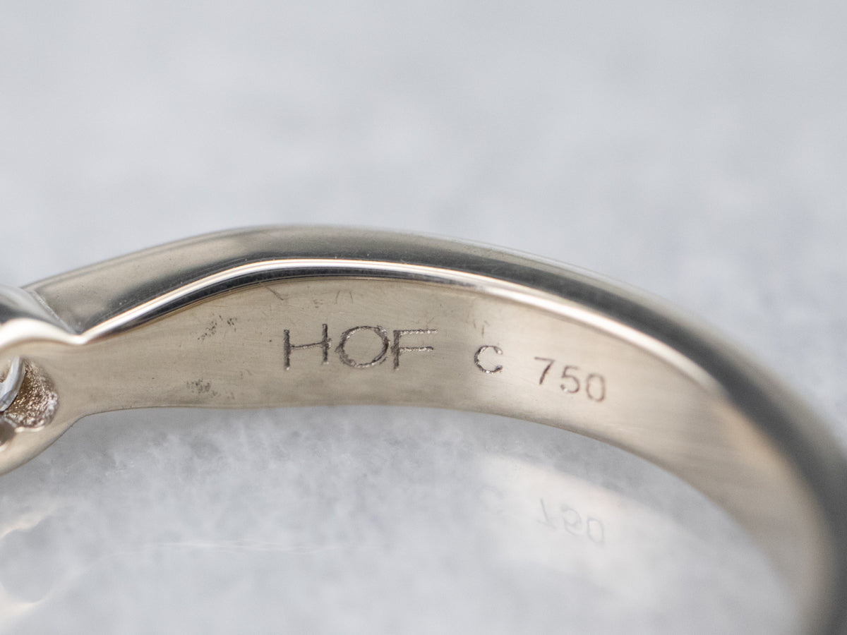 Alianza de boda de diamantes en oro blanco de 18 quilates