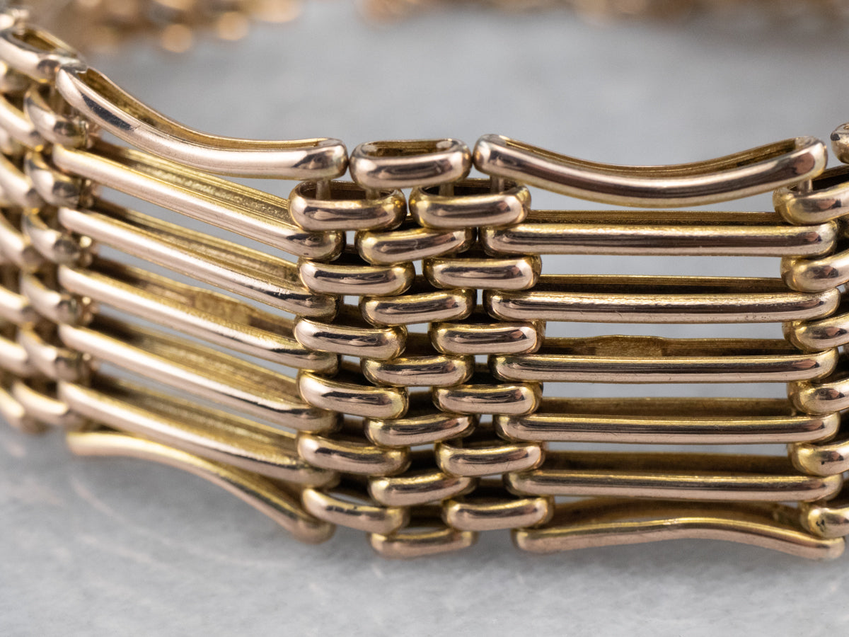 Vintage Gate Link Padlock Charm Bracelet