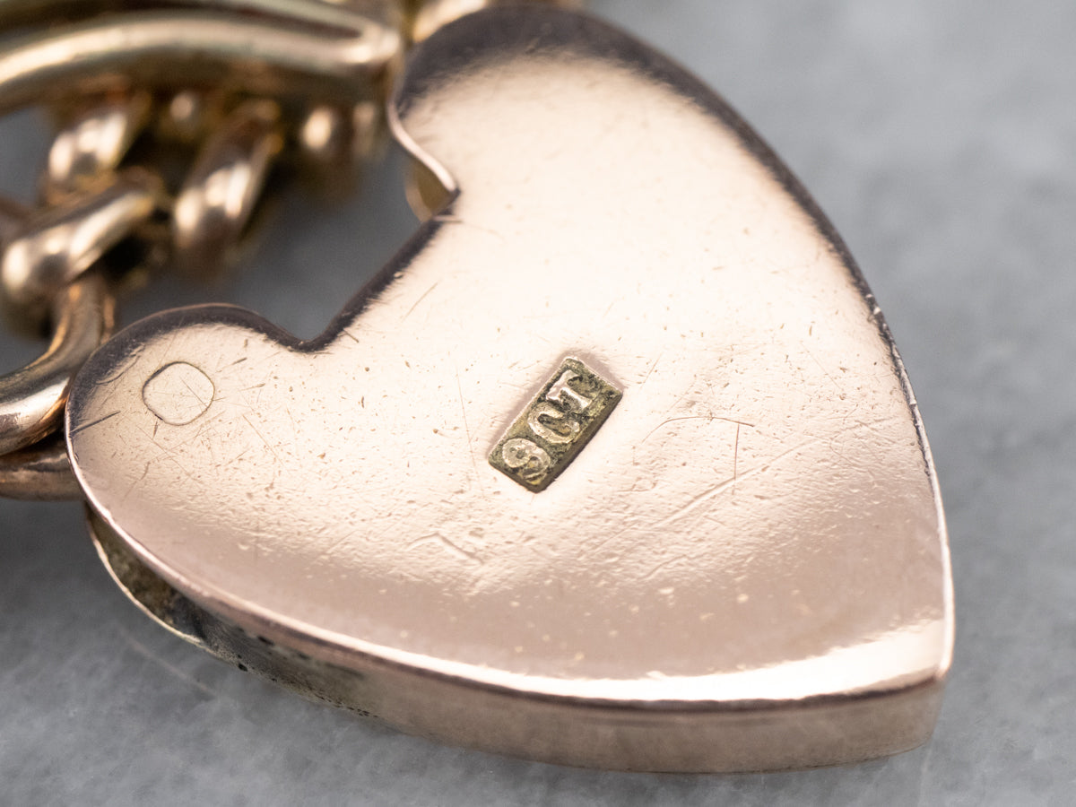 Vintage Gate Link Padlock Charm Bracelet