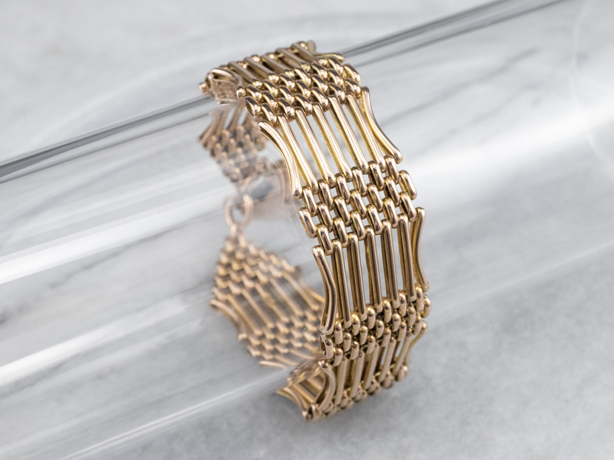 Vintage Gate Link Padlock Charm Bracelet