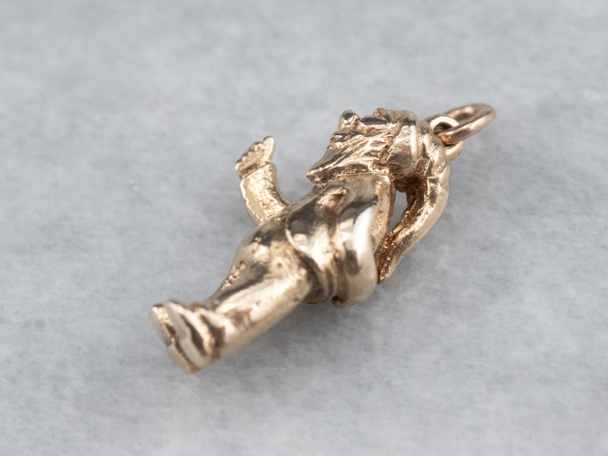 Vintage Gold Gnome Charm