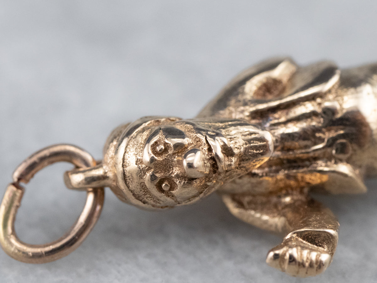 Vintage Gold Gnome Charm