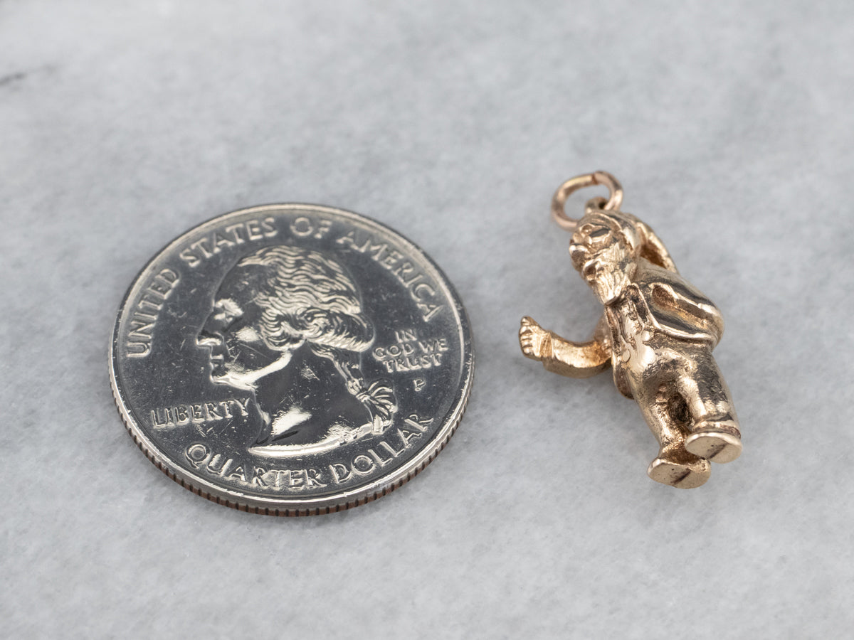 Vintage Gold Gnome Charm