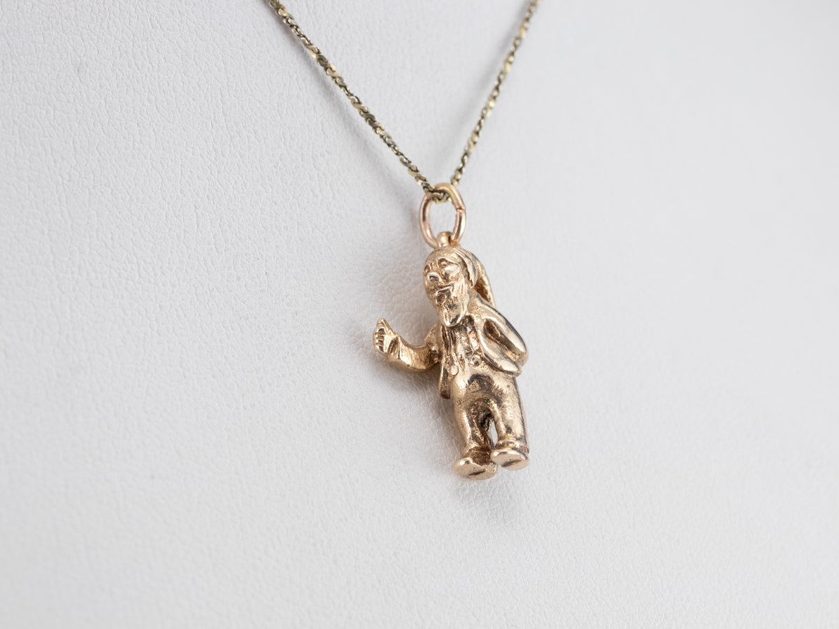 Vintage Gold Gnome Charm