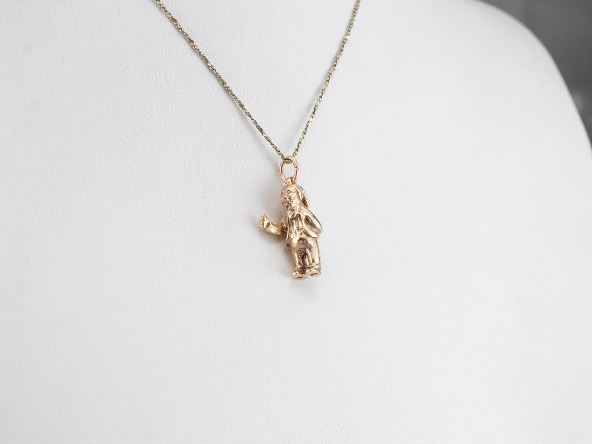 Vintage Gold Gnome Charm