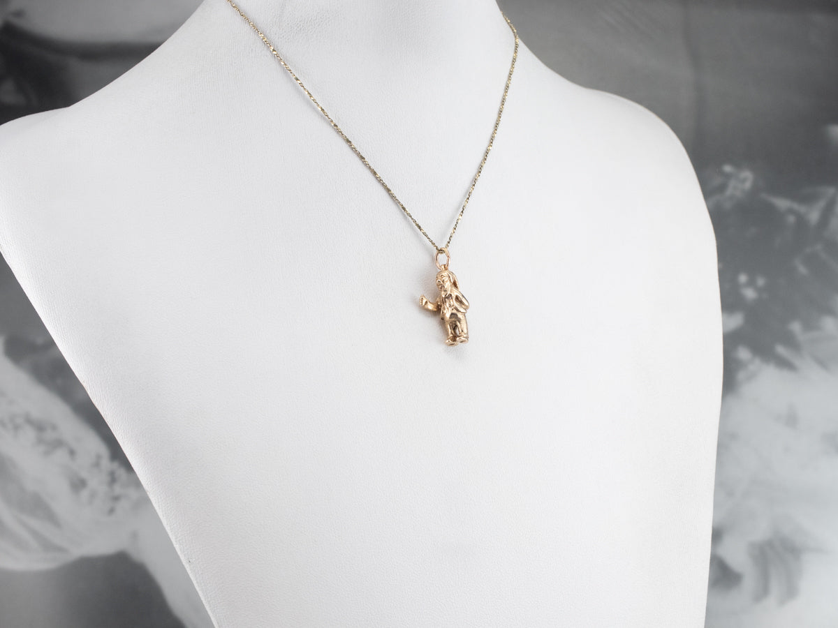 Vintage Gold Gnome Charm