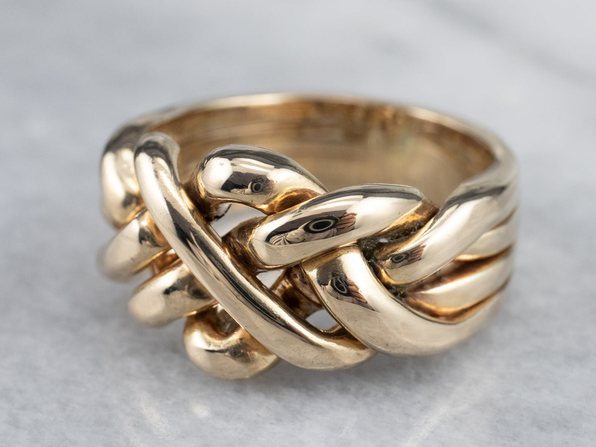 Unisex 14 Karat Gold Puzzle Ring