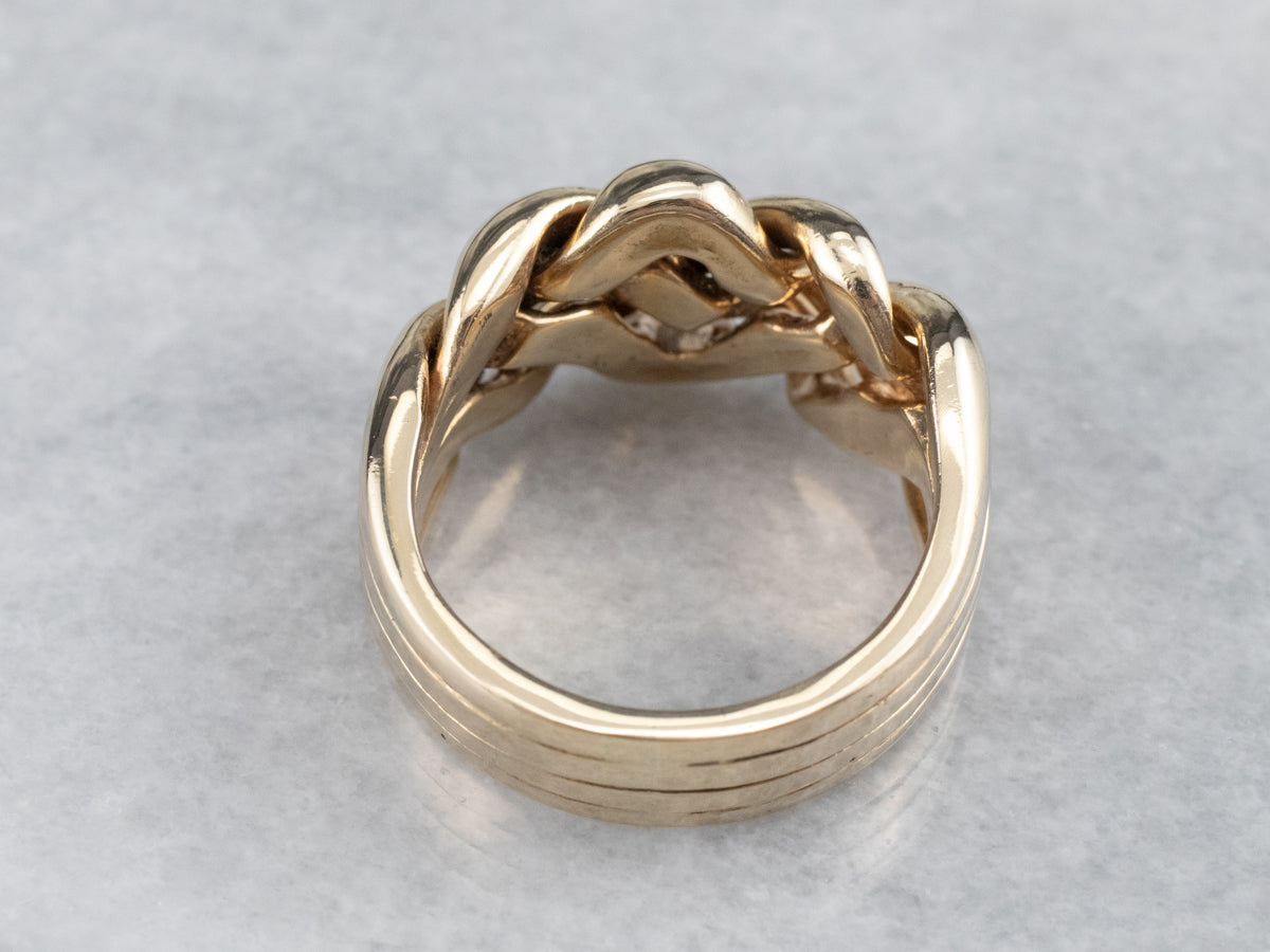 Unisex 14 Karat Gold Puzzle Ring