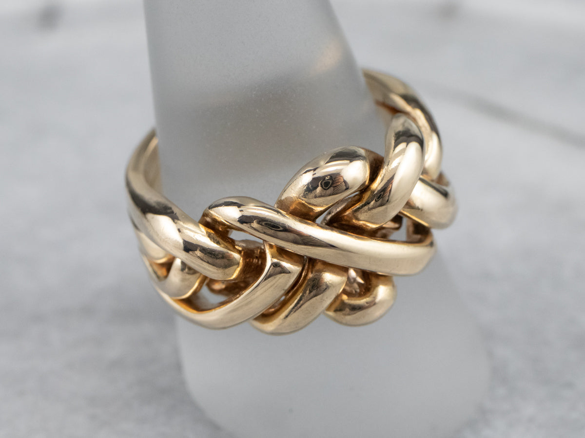 Unisex 14 Karat Gold Puzzle Ring
