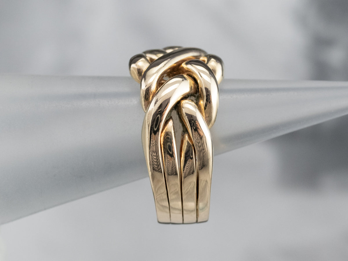 Unisex 14 Karat Gold Puzzle Ring