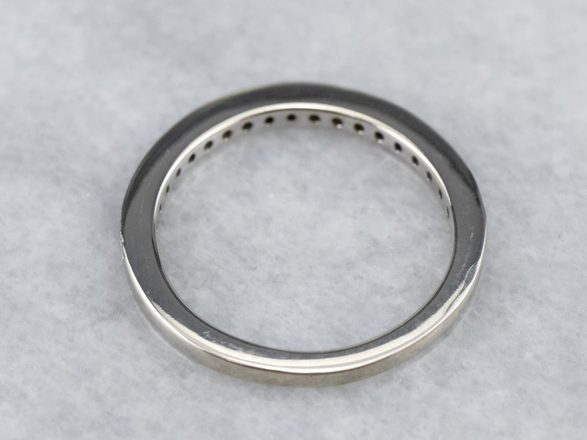 Thin White Gold Diamond Band