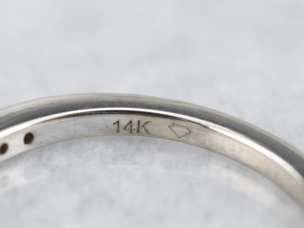 Thin White Gold Diamond Band