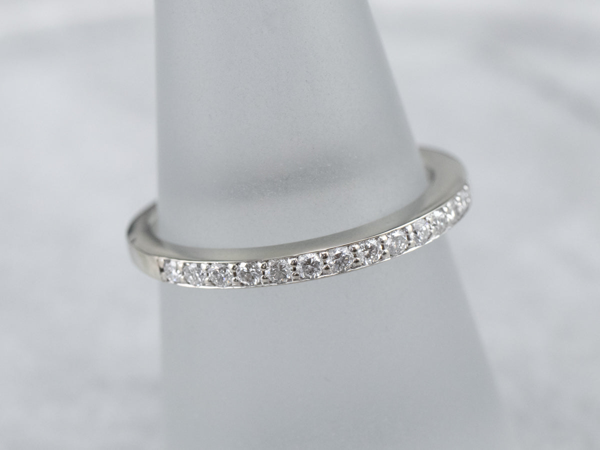 Thin White Gold Diamond Band