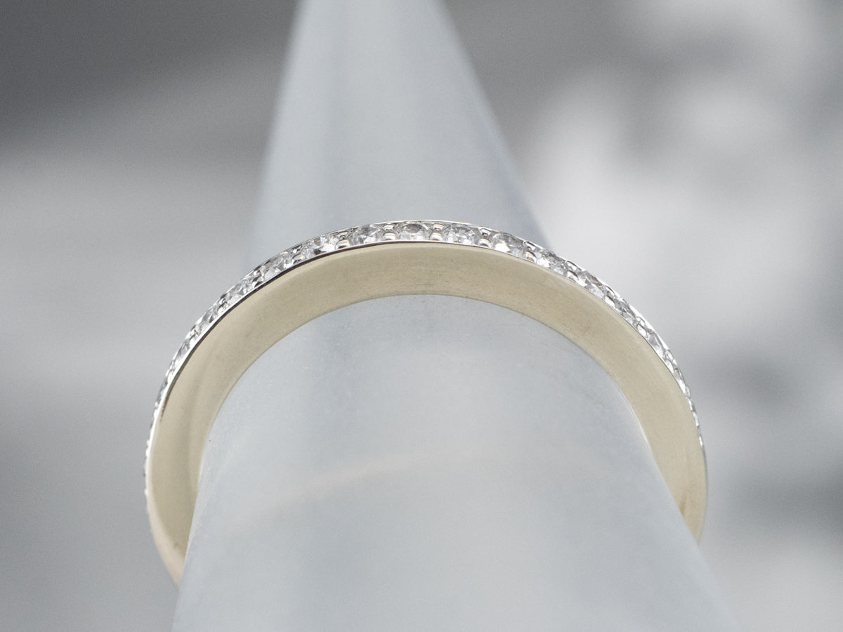 Thin White Gold Diamond Band