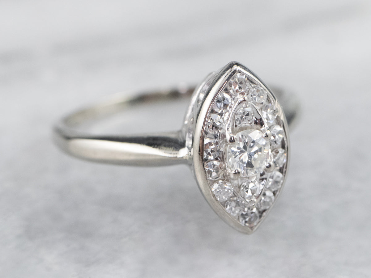 Marquise Diamond Cluster Ring