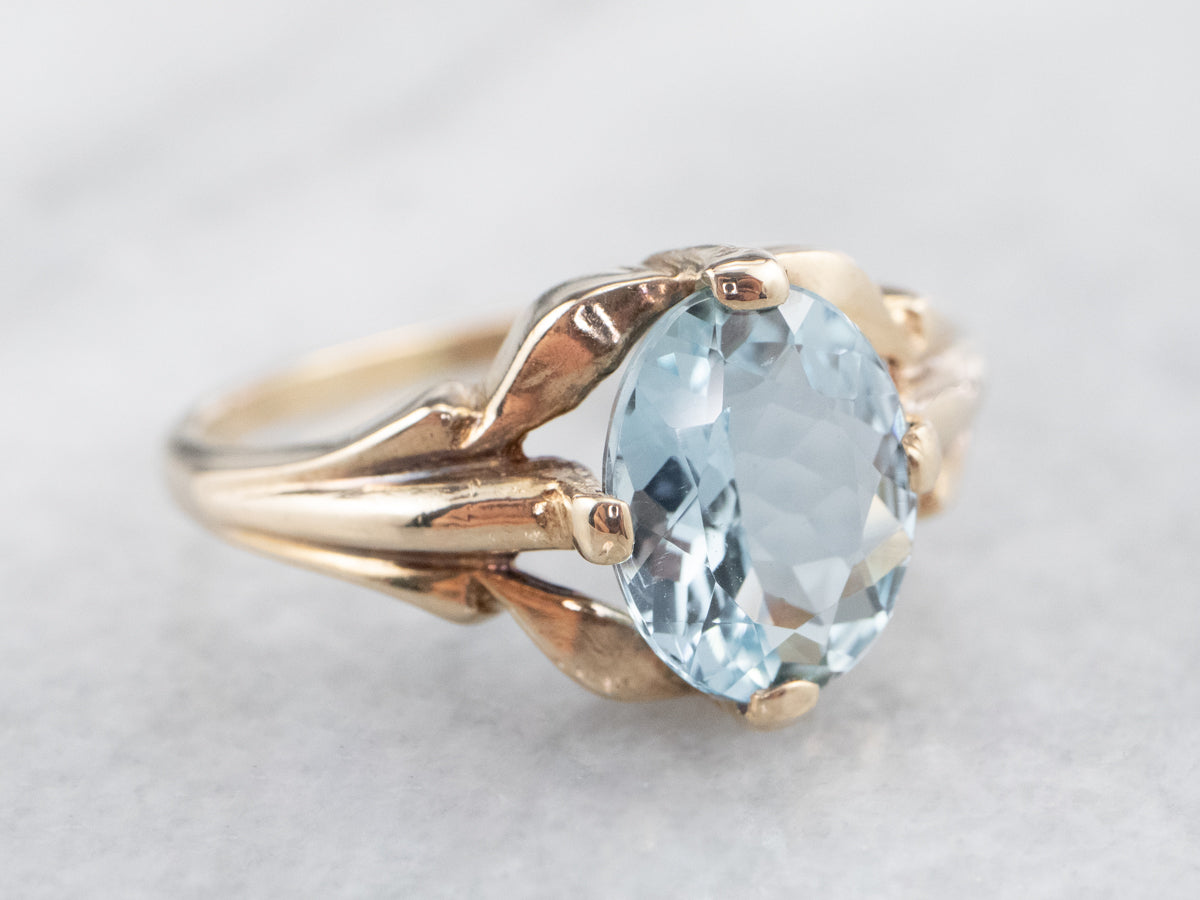 Retro Era Aquamarine Gold Ring