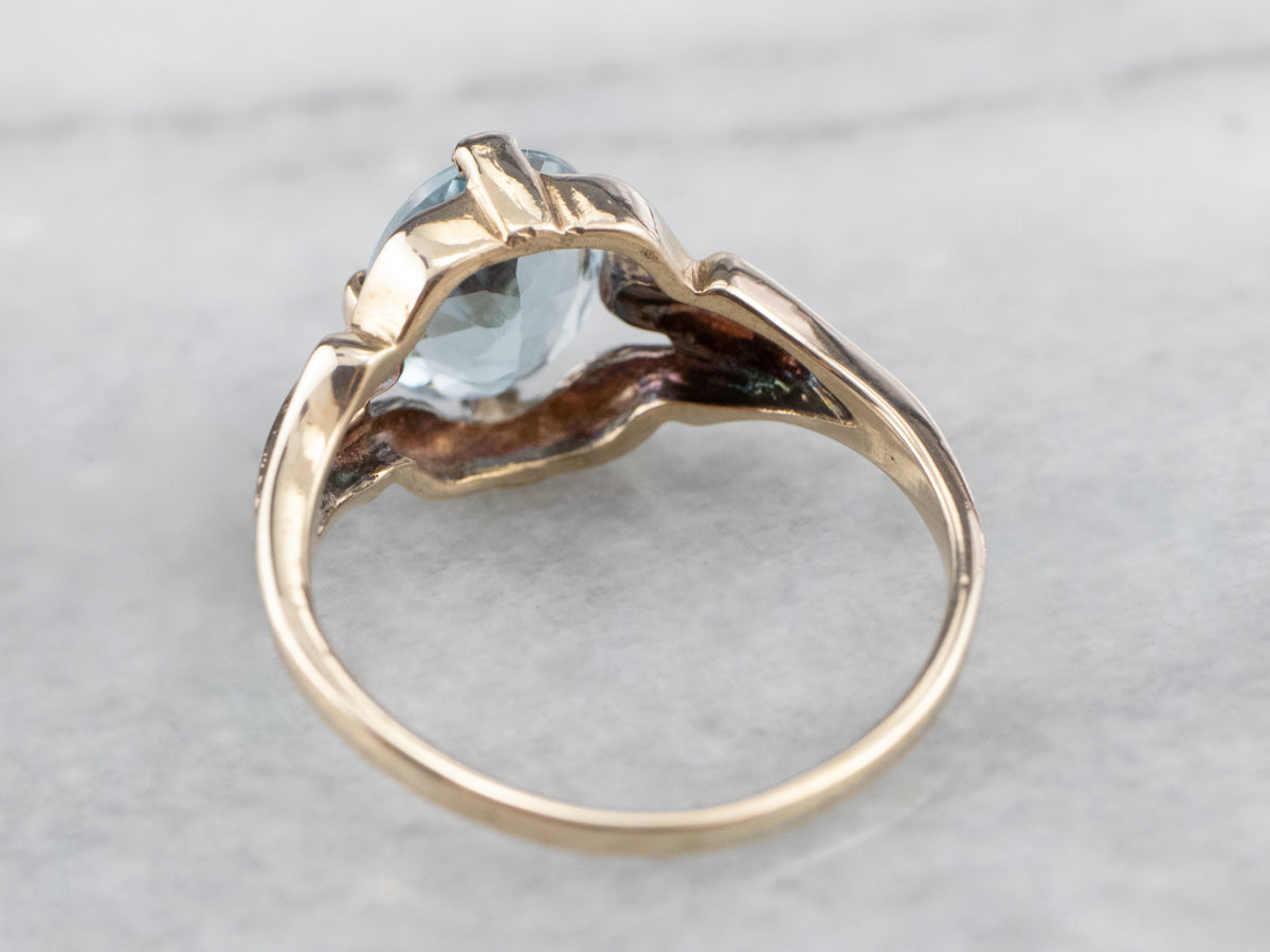Retro Era Aquamarine Gold Ring