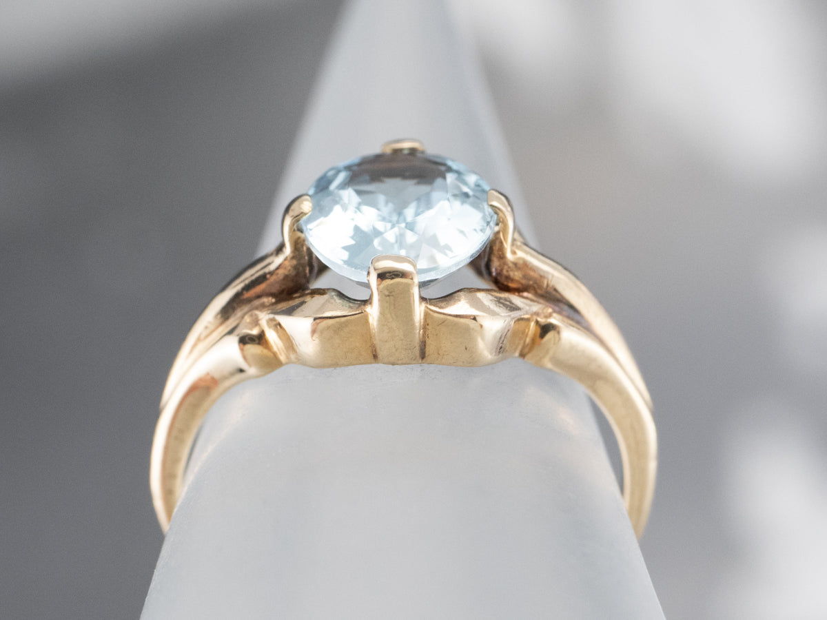 Retro Era Aquamarine Gold Ring