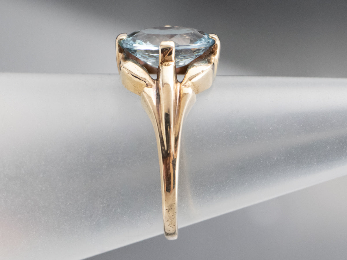Retro Era Aquamarine Gold Ring