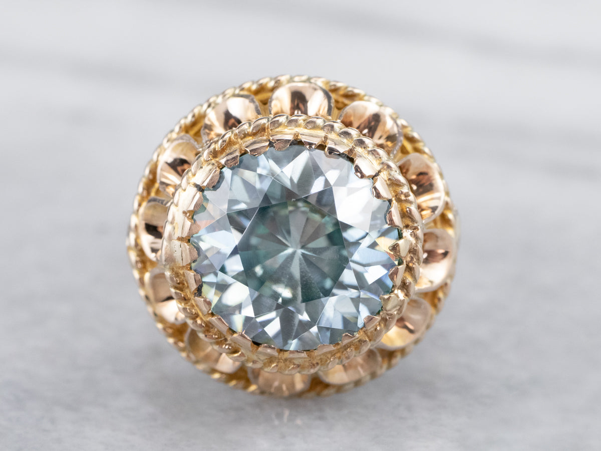 Large Blue Zircon Cocktail Ring