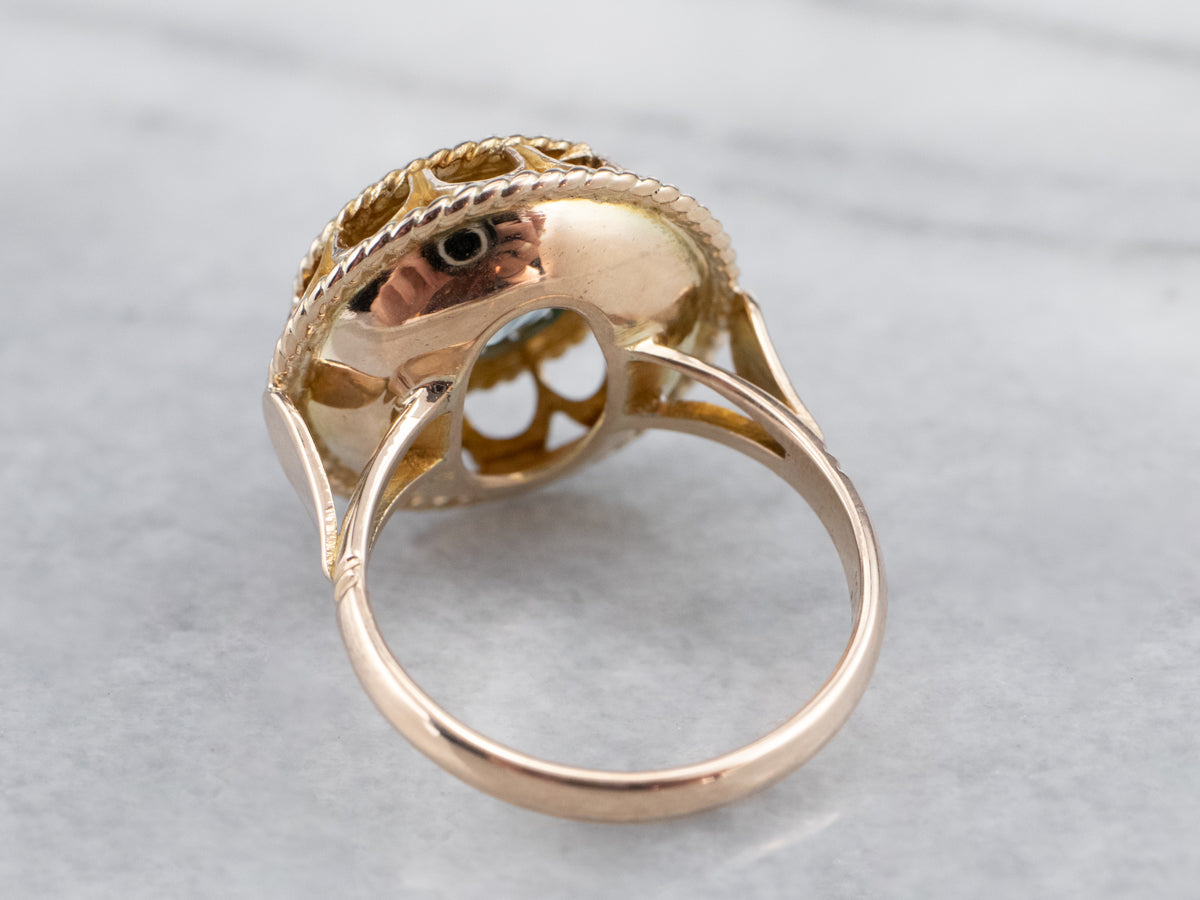 Large Blue Zircon Cocktail Ring