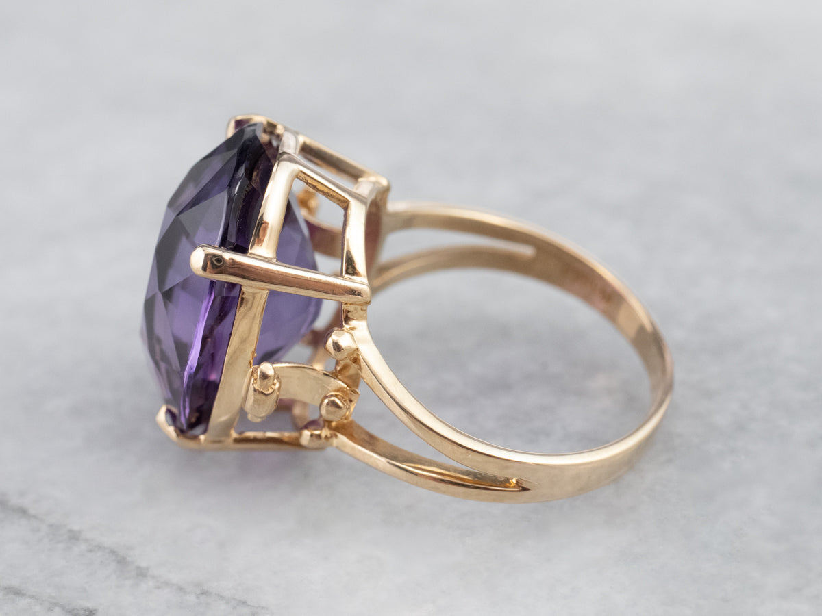 Gold Amethyst Cocktail Ring