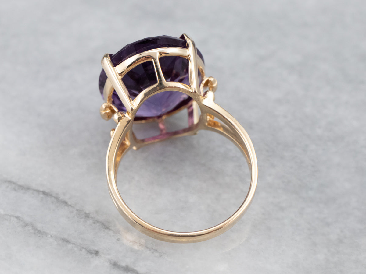 Gold Amethyst Cocktail Ring