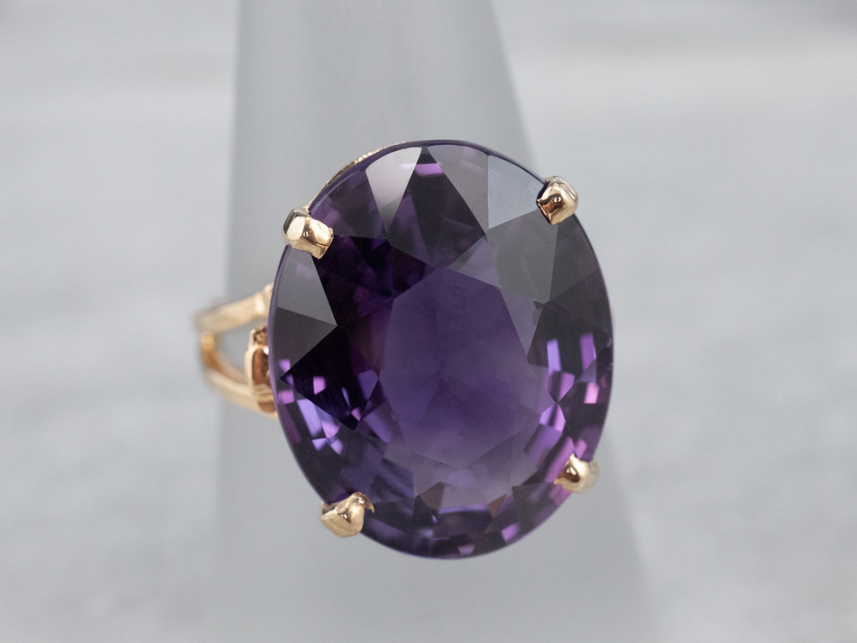 Gold Amethyst Cocktail Ring