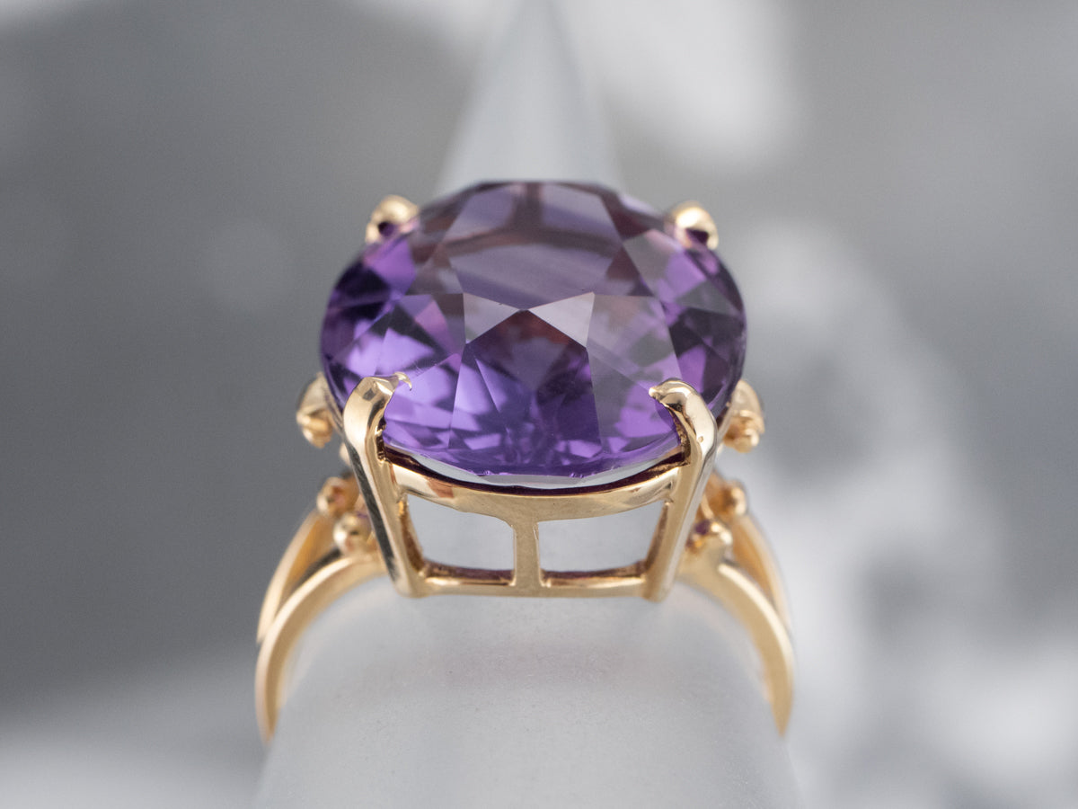 Gold Amethyst Cocktail Ring