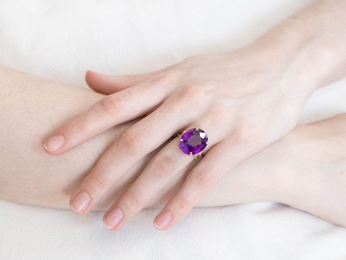 Gold Amethyst Cocktail Ring