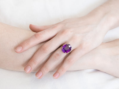 Gold Amethyst Cocktail Ring
