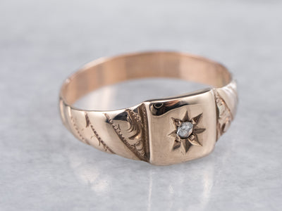 Victorian Gold Rose Cut Diamond Ring