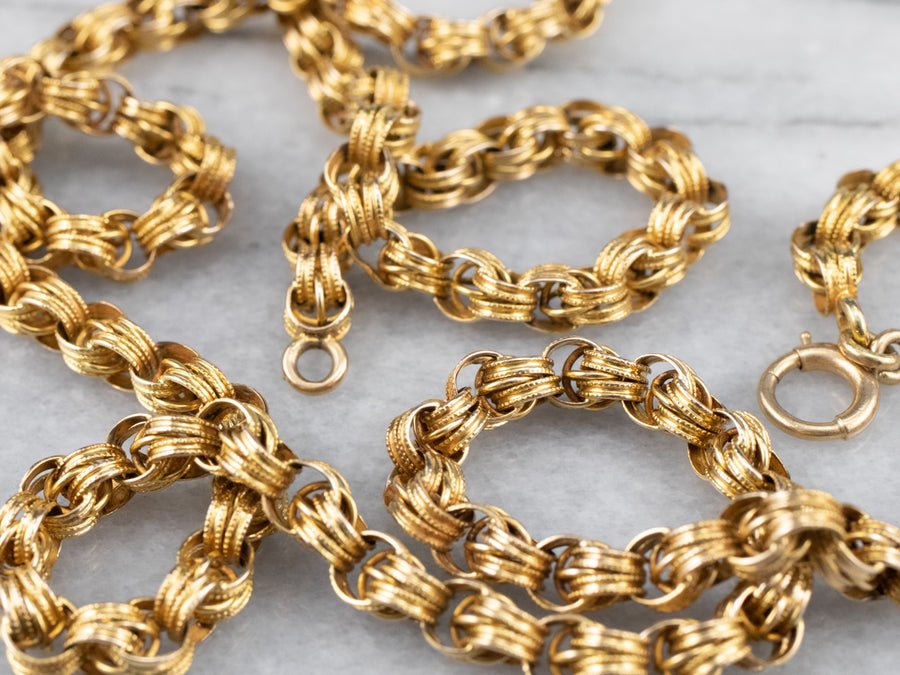 Antique Fancy Link Chain Necklace