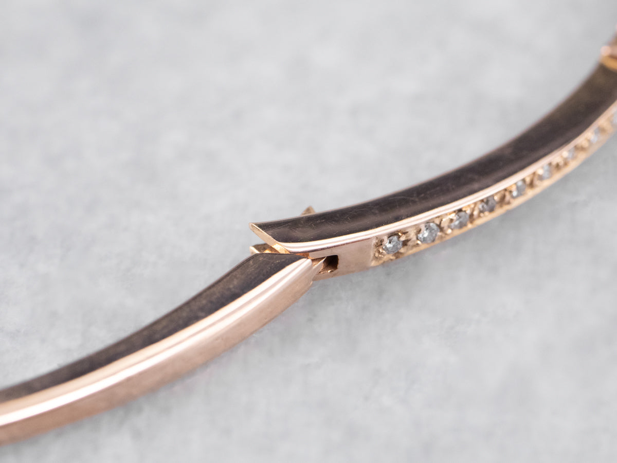 Rose Gold Diamond Bangle Bracelet