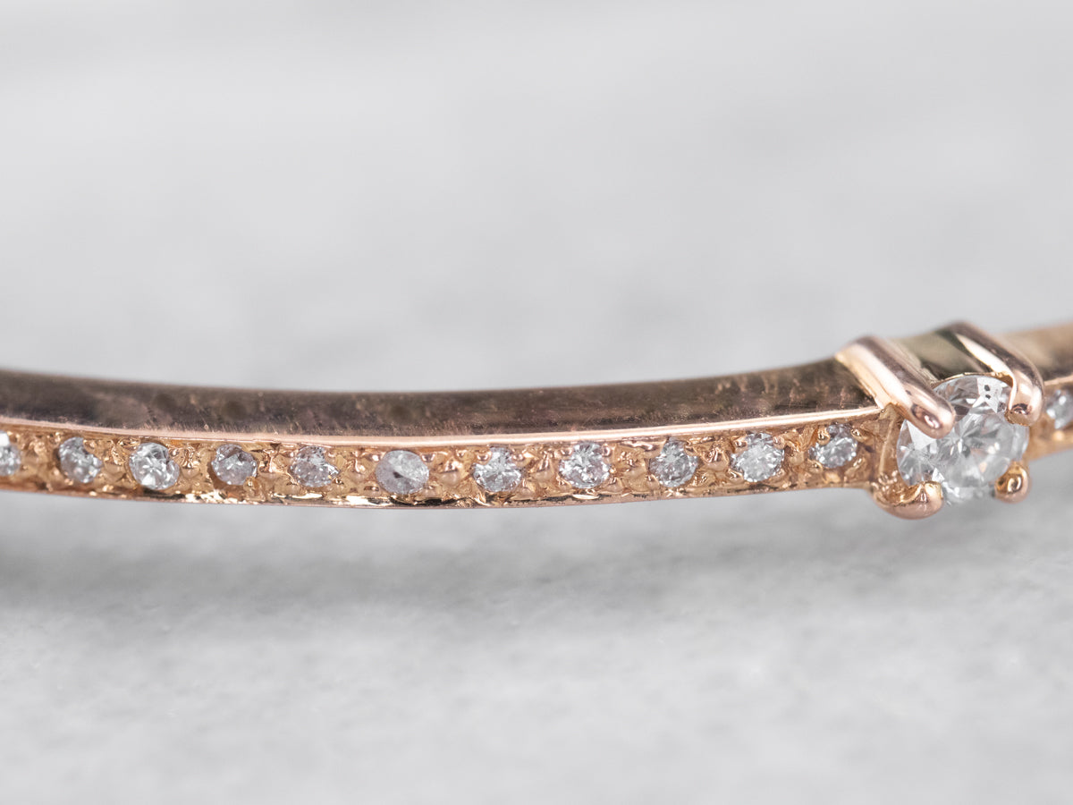 Rose Gold Diamond Bangle Bracelet