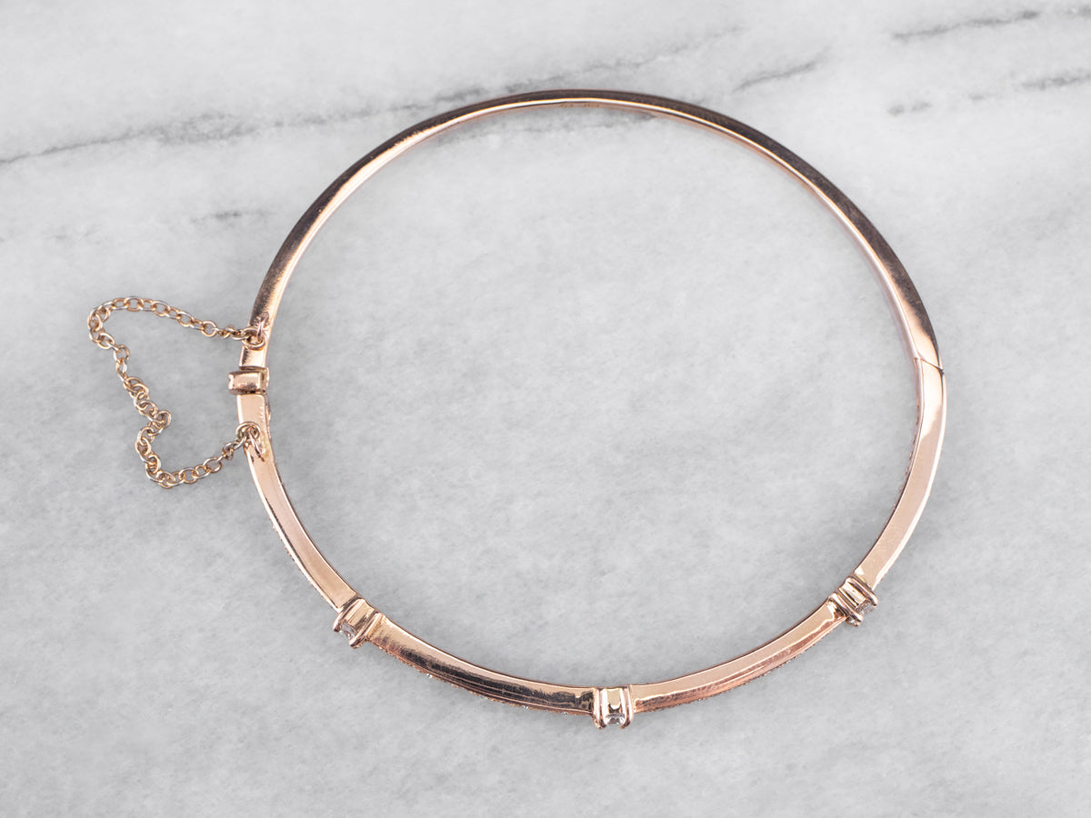 Rose Gold Diamond Bangle Bracelet
