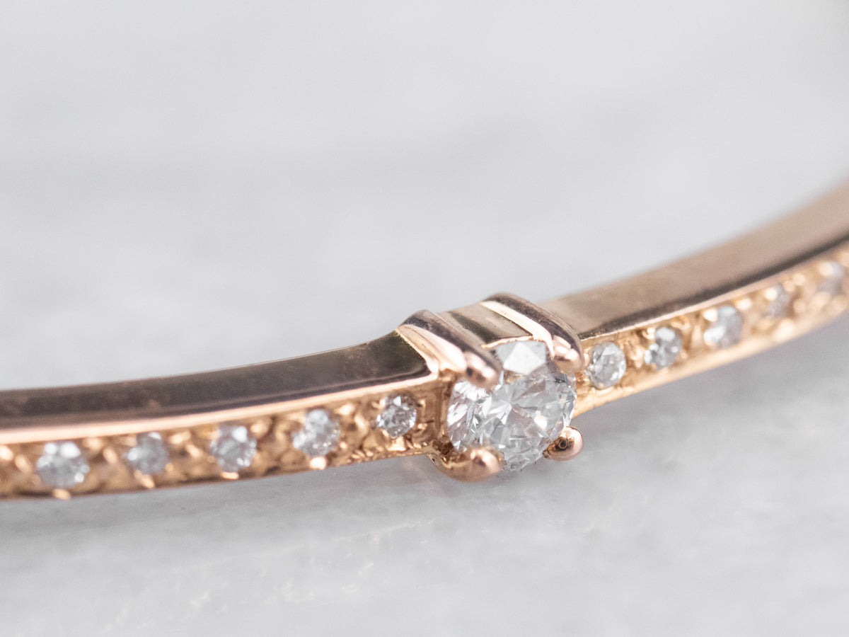 Rose Gold Diamond Bangle Bracelet