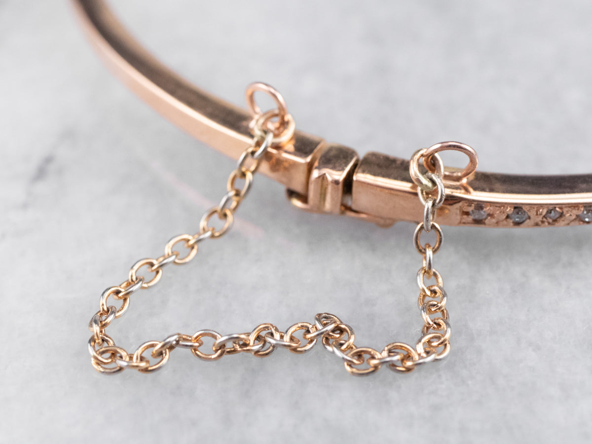Rose Gold Diamond Bangle Bracelet