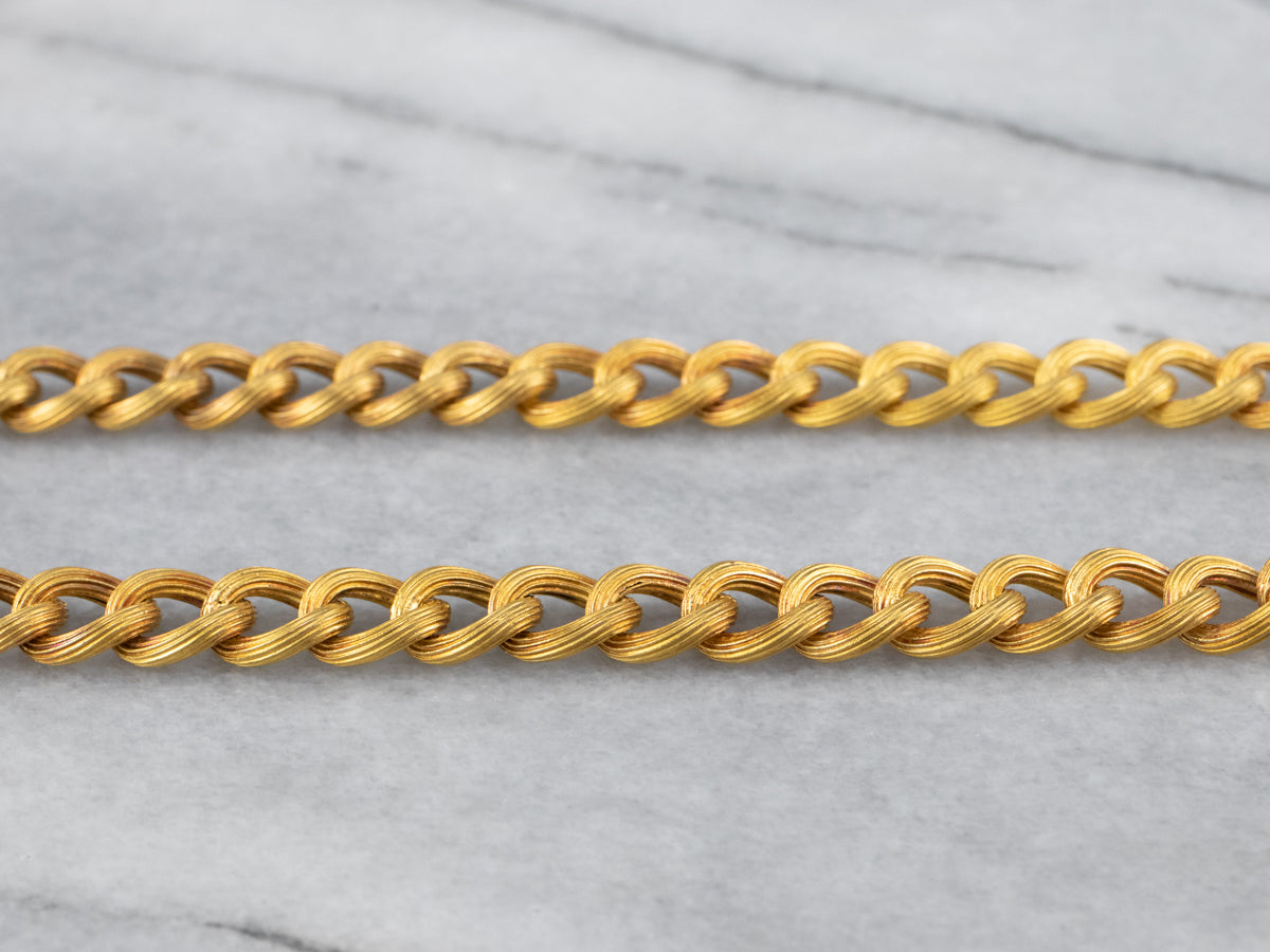 Precioso collar de cadena de eslabones de oro antiguo de 18 quilates