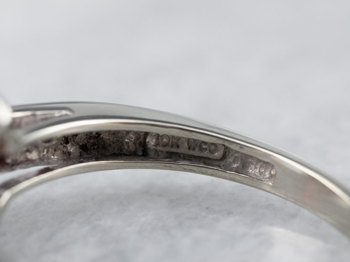 White Gold Garnet and Diamond Ring