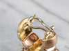 Brushed Tri Color Gold Hoop Earrings