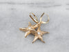 Textured Diamond Starfish Drop Earrings
