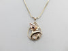The Porpoise Rose, Sweet Multi Color Pendant with Diamond Accent
