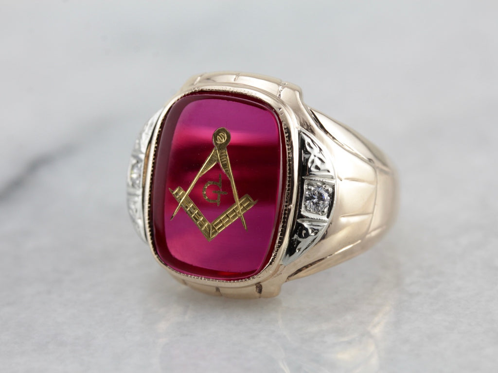 Masonic ring red stone online