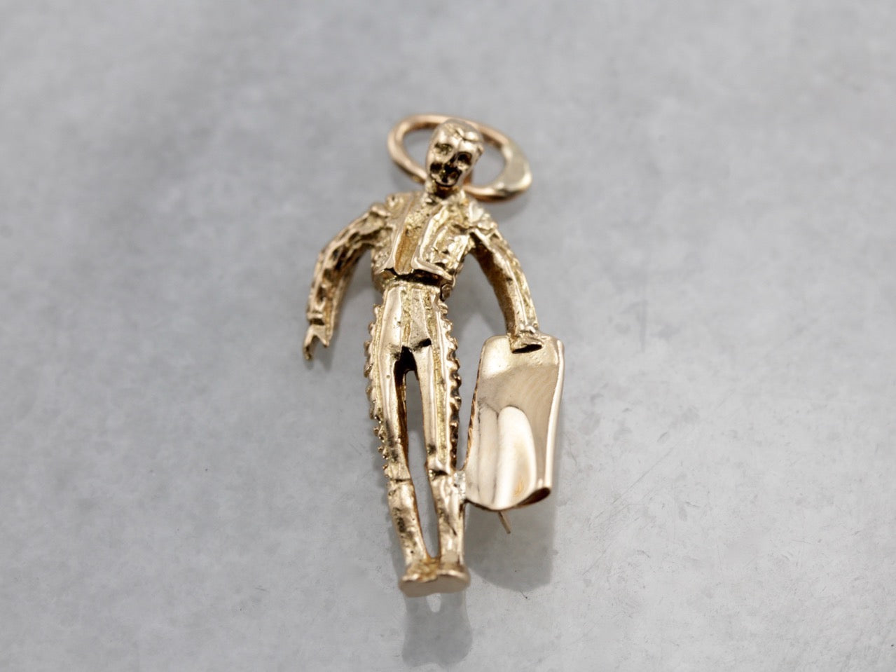 Matador Charm, Bullfighter Charm in Yellow Gold
