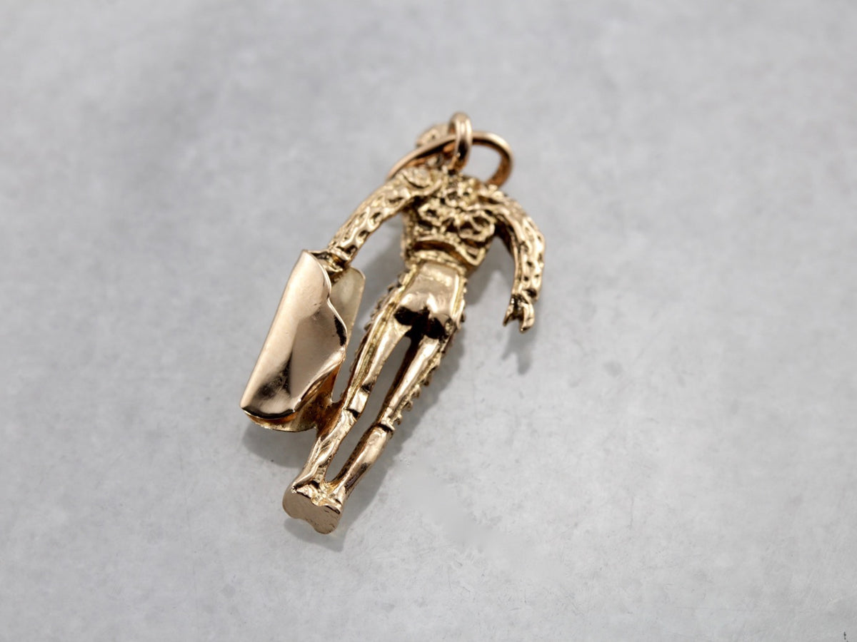 Matador Charm, Bullfighter Charm in Yellow Gold