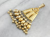 High Karat Gold and Blown Glass Bead Pendant