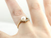 Diamond and Pearl Cocktail Ring, Asymmetrical Chevron Motif
