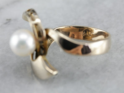 Vintage Fine Pearl Gold Statement Ring